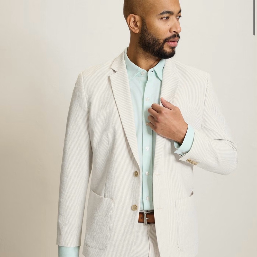 Tommy Bahama Linen Preppy Coastal KhakiJacket Blazer Sports Double Vented Medium